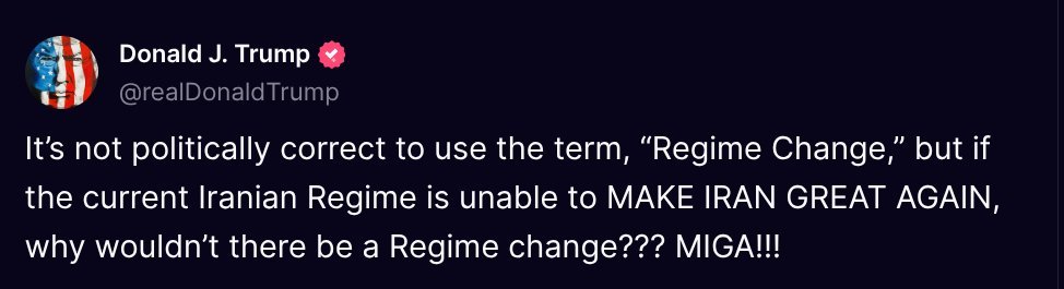 I hope the iranian people manage will the ones who decide what their new regime looks like.
But that's very unlikely right?