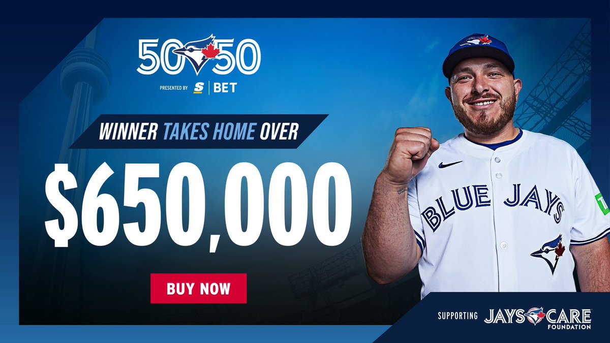 You could take home over $650,000 TONIGHT! 🔥

Sales for our latest 50/50 homestand jackpot close at midnight. Don’t miss your chance to be our next life-changing winner!

🎟️ Bluejays.com/5050
