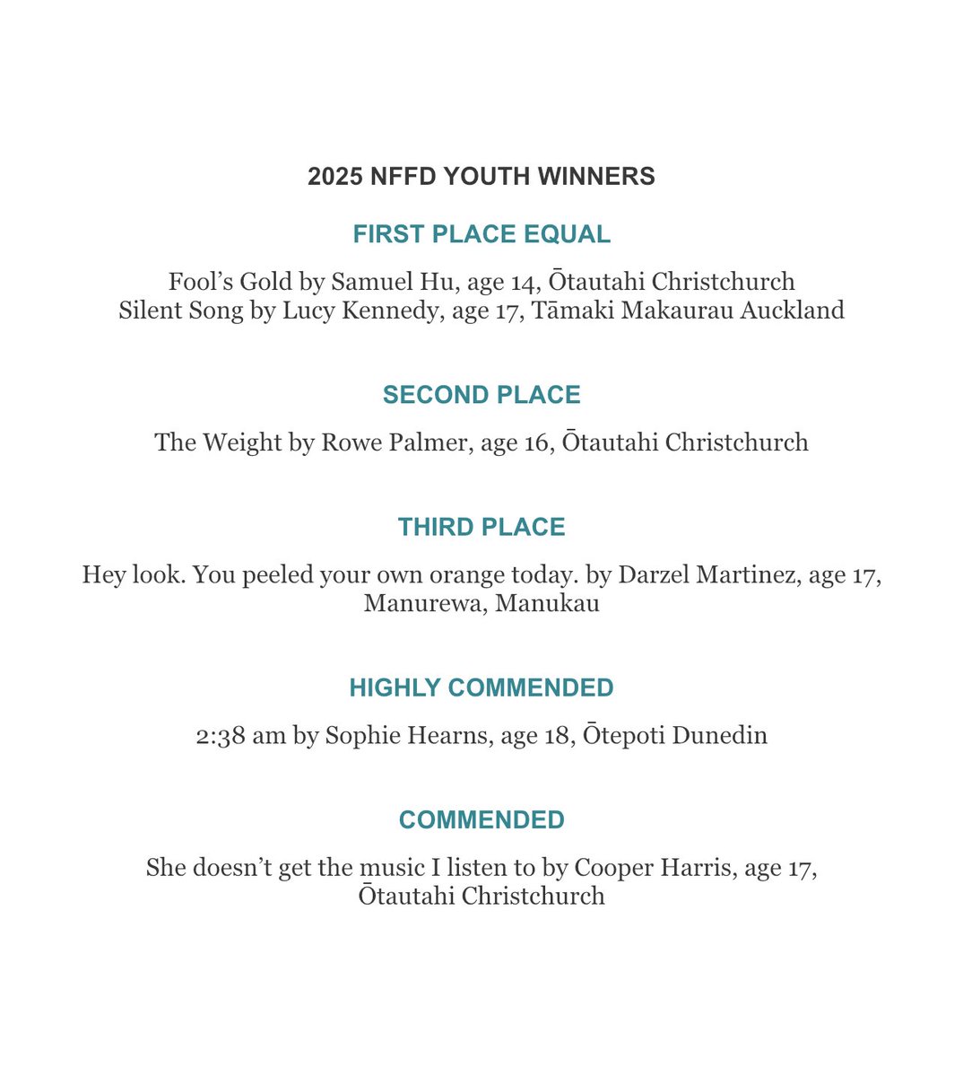 Congratulations to all our winners 🥳