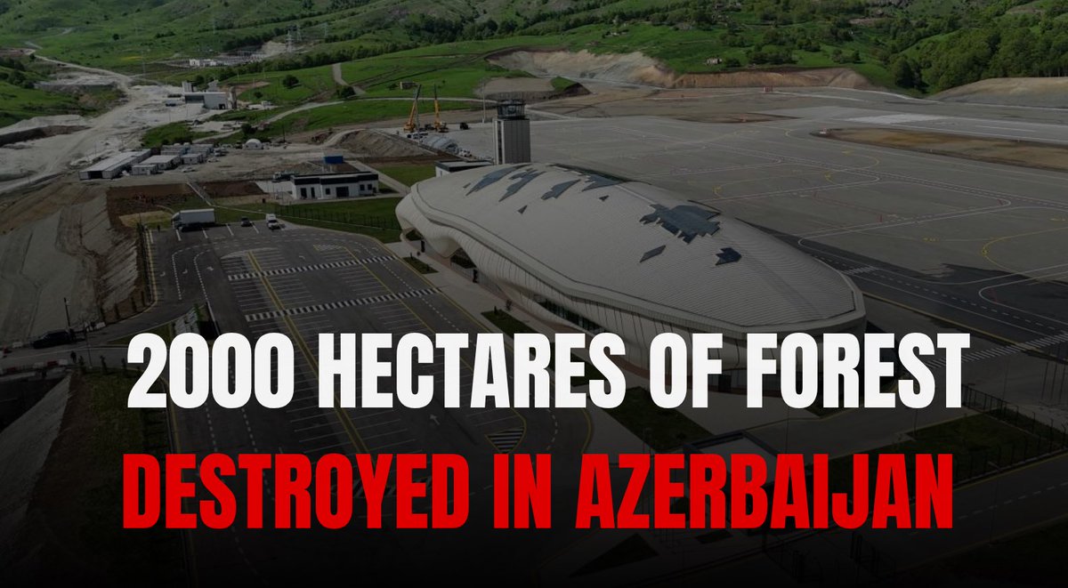 fight4_climate's tweet photo. Destroy nature, greenwash at conferences, repeat. 

2000 hectares of forest destroyed in #Azerbaijan. Ecosystems lost, biodiversity wiped out, carbon sinks gone. While world leaders talk, irreversible damage continues.
#SaveOurNature https://t.co/vcXRQCwu4c