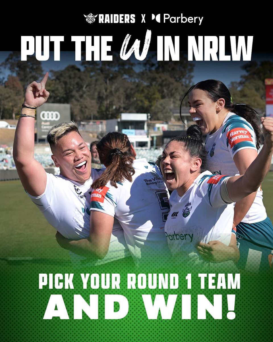 🔥 Team Picker is back for NRLW Round 1!
Lock in your team before our GIO Stadium double-header and you could score a signed 2025 NRLW jersey 💚 Thanks to Parbery!

📲 bit.ly/43UJOY9

#WeAreRaiders