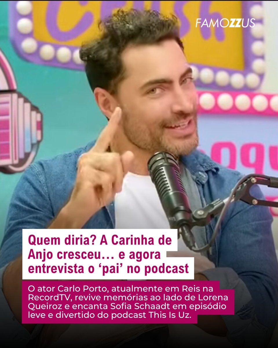zoombeezando's tweet photo. O ator Carlo Porto, atualmente em Reis na RecordTV, revive memórias ao lado de Lorena Queiroz e encanta Sofia Schaadt em episódio leve e divertido do podcast This Is Uz.
https://t.co/6wqcanYSoL
#ThisIsUz #LorenaQueiroz #SofiaSchaadt #CarloPorto #CarinhaDeAnjo #ReisRecordTV #PodcastBrasileiro #RecordTV #SBT #NostalgiaAnos2010 #Zoombeezando #Famozzus