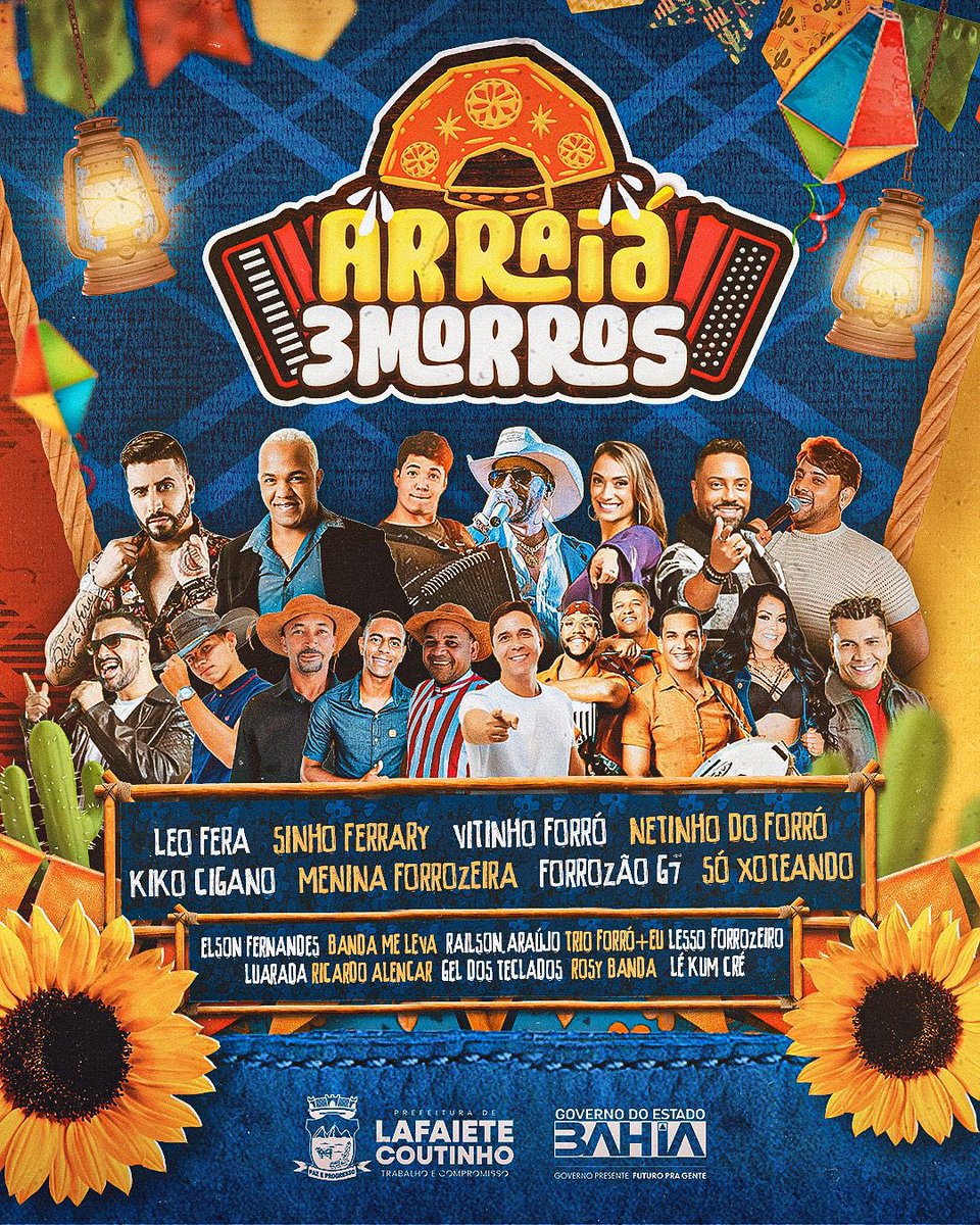 luaradaoficial's tweet photo. 💥 ALÔ ARRAIÁ DOS 3 MORROS 💥

Um agradecimento mais que especial ao nosso prefeito Binho Lafaiete @binholafaiete e todos da prefeitura de Lafaiete Coutinho @prefeituralafaietecoutinho e a Renaque @renaque_ 

🪗🔥🚀

#luarada #sãojoão #forró #sãojoãodaLua https://t.co/DnBmgSGFmw