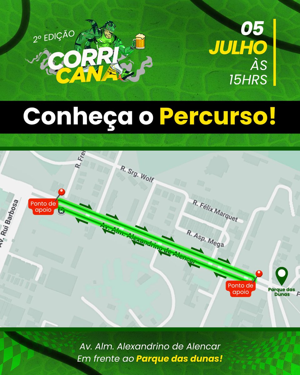potiguana's tweet photo. Quantos km você consegue correr bêbado?
O percuso da nossa Corricana já foi liberado, se liga aí👇👇
E, além disso, a Gloriosa vai disponibilizar um kit corricano exclusivo pra você correr (e beber) da melhor forma!🦎🍻 https://t.co/KqwsnbyprG