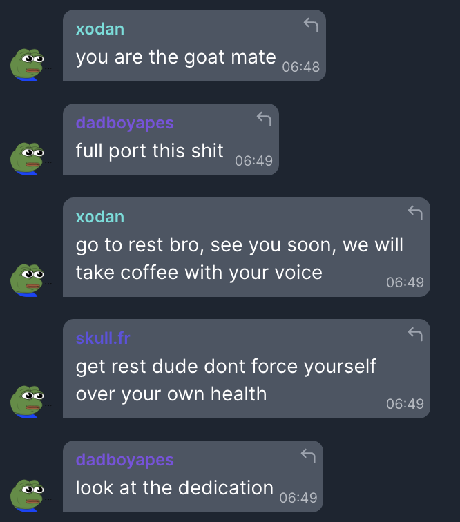 SwiftySled's tweet photo. Not your typical
@pumpdotfun
streaming chat vibe.  Over the past 3 days,

@ricqen
has built - not just a community, but a support system.  It's actually kinda reaffirming and heartwarming to see - so, it turns out trenchers are human after all.  $1MIL | #1MIL https://t.co/EW7YRheVa6