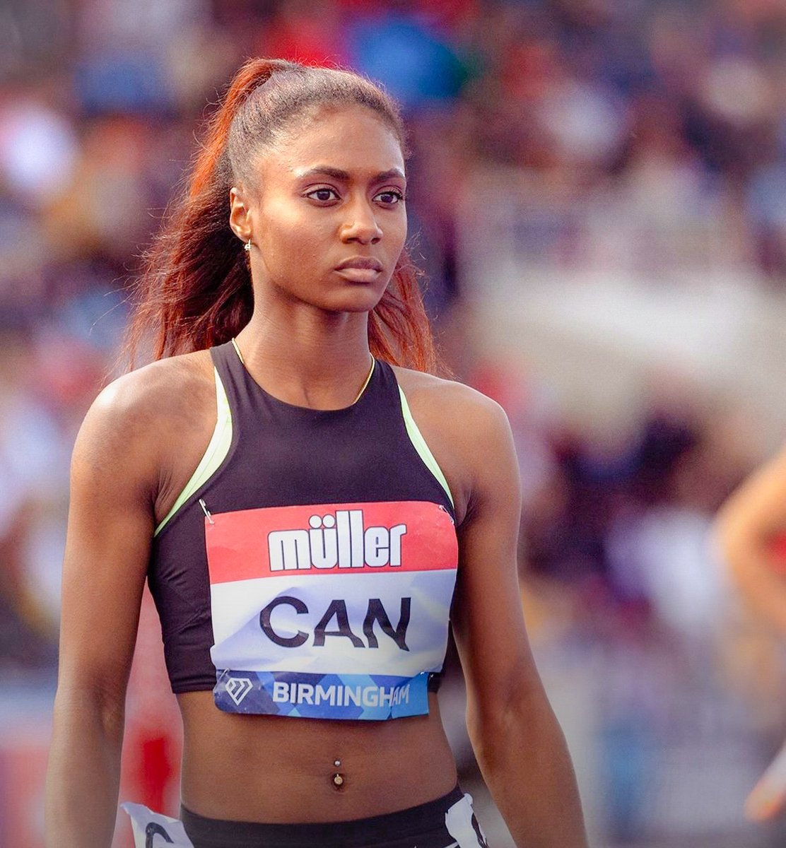10.95s!!🔥
National Record ☑️ 

Sade McCreath 🇨🇦 storms to a PB &amp; equal Canadian National Record of 10.95s (1.2) to win the women's 100m at the Bob Vigars Classic in Ontario!

She equalled the record set just last year by Audrey Leduc.

Camille Rutherford 🇧🇸 in 2nd, shattered her