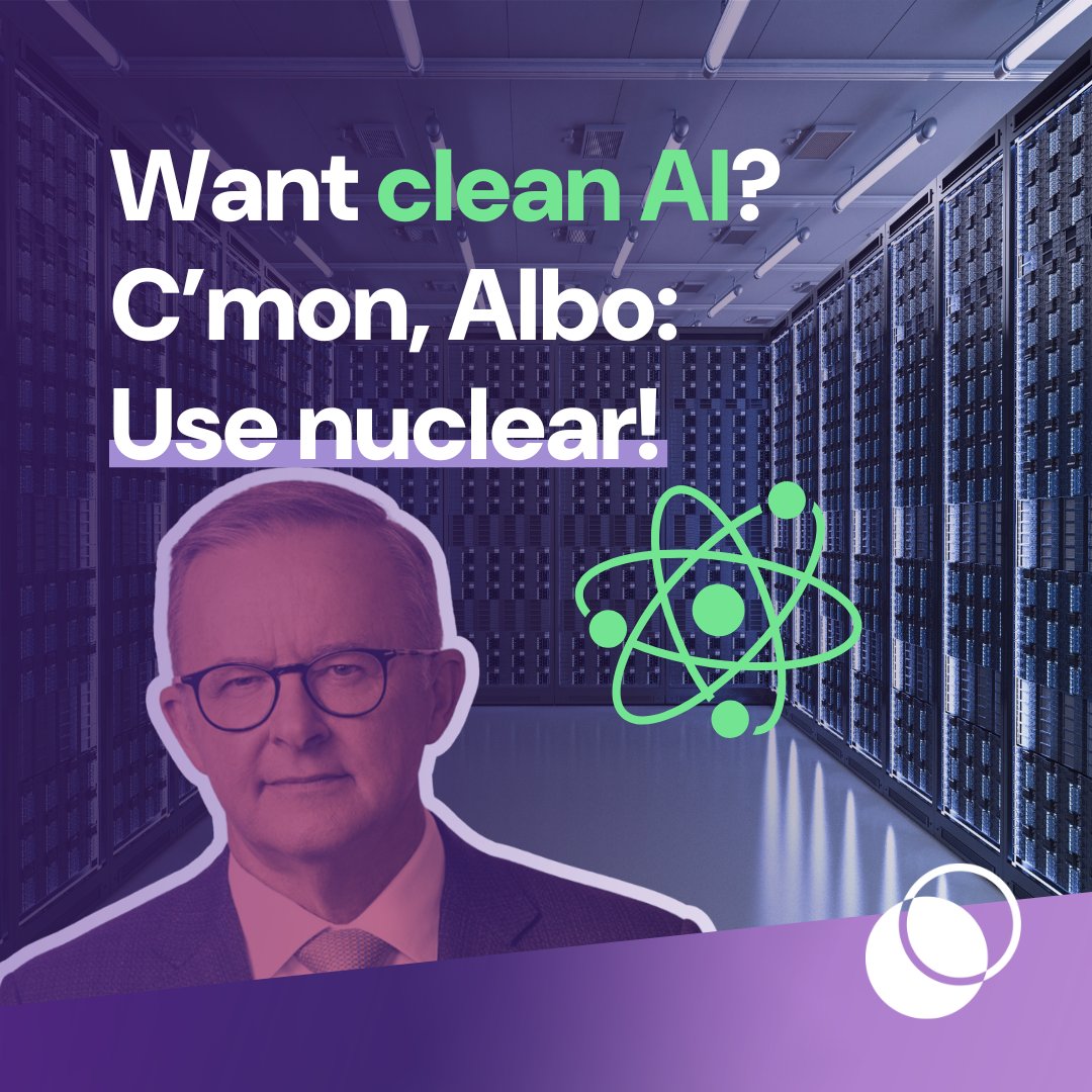 WePlanetAus's tweet image. Data centres are power hungry, and they require firm, reliable 24/7 power.
That’s why major tech companies, including Microsoft, Apple and Amazon, are investing in nuclear energy to power their data centres reliably.
Without the firm baseload power of nuclear energy, tech…