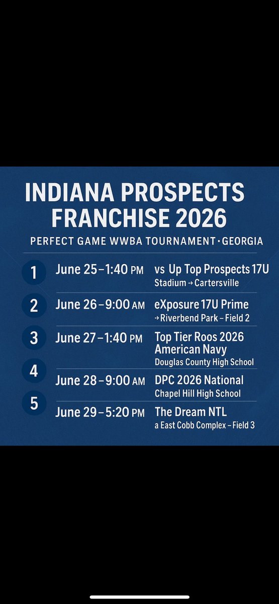 PutzKamdon's tweet photo. ready too ball and our team is ready too prove our talent at the wwba! here is our upcoming schedule! @2026Franchise https://t.co/dkH1yxDjfV