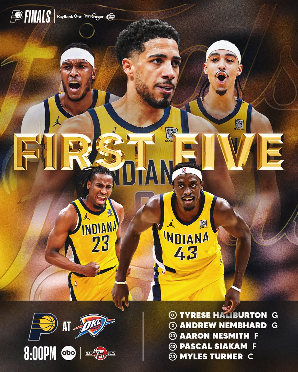 Pacers's tweet photo. first five for Game 7. https://t.co/onCJgxN8Bh
