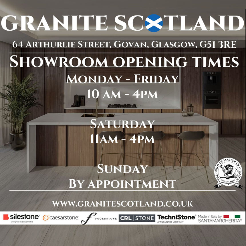 GraniteScotland's tweet photo. Visit Our New Glasgow Showroom.

Over 300 worktop colours on display.

We have a colour for every kitchen.

https://t.co/8HEl4SAwLV https://t.co/FGmPoknE53