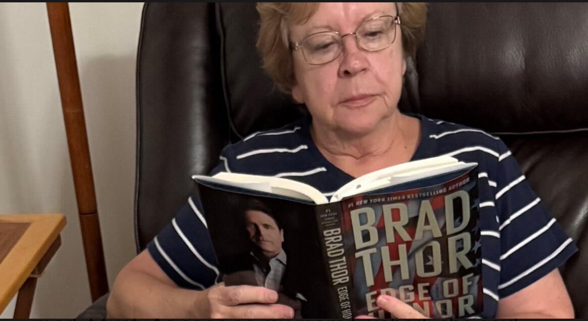 Brad Thor (@bradthor) on Twitter photo I love this -->> Teresa Brock is a reviewer for <a href="/BestThrillBooks/">Best Thriller Books</a> . When her early copy of EDGE OF HONOR came in, guess what she did?
Better yet, let's let Teresa tell us:
My mom introduced me to Brad Thor and the Scot Harvath series, so when this came early, I had to let her I love this -->> Teresa Brock is a reviewer for <a href="/BestThrillBooks/">Best Thriller Books</a> . When her early copy of EDGE OF HONOR came in, guess what she did?
Better yet, let's let Teresa tell us:
My mom introduced me to Brad Thor and the Scot Harvath series, so when this came early, I had to let her