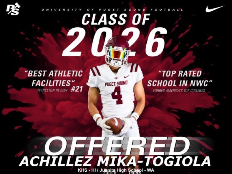 Achillez Mika-Togiola (@datboiachillez) on Twitter photo I’m very thankful and blessed to say that I’ve received my first collegiate offer from Puget sound university!! Thank you <a href="/LOGGER_LBCOACH/">UPS Loggers Coach Jeff Schmidt</a> and the rest of the loggers FB staff for this opportunity to play at the next level #AG2G #loggerup #IVHNL🤟🏽 I’m very thankful and blessed to say that I’ve received my first collegiate offer from Puget sound university!! Thank you <a href="/LOGGER_LBCOACH/">UPS Loggers Coach Jeff Schmidt</a> and the rest of the loggers FB staff for this opportunity to play at the next level #AG2G #loggerup #IVHNL🤟🏽