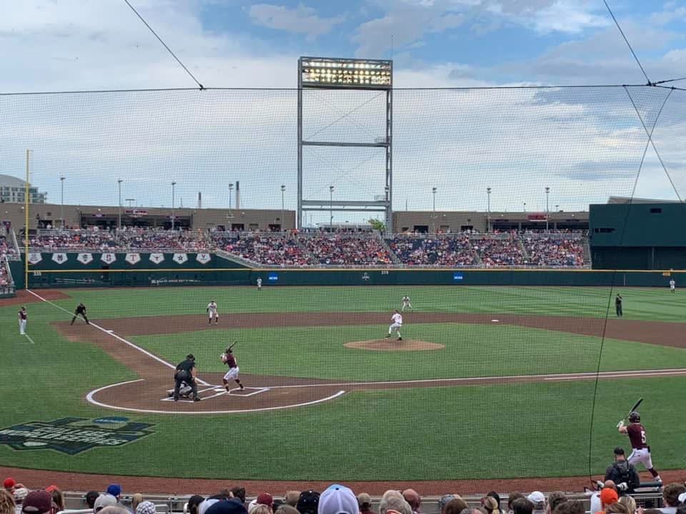 richmanMSU's tweet photo. Does anyone want to guess what happened to that baseball very soon after this pitch on a warm Summer night in Omaha only 4 short years ago? @HailStateBB @CWSOmaha @SEC @UVABaseball https://t.co/FZveBjFYvF