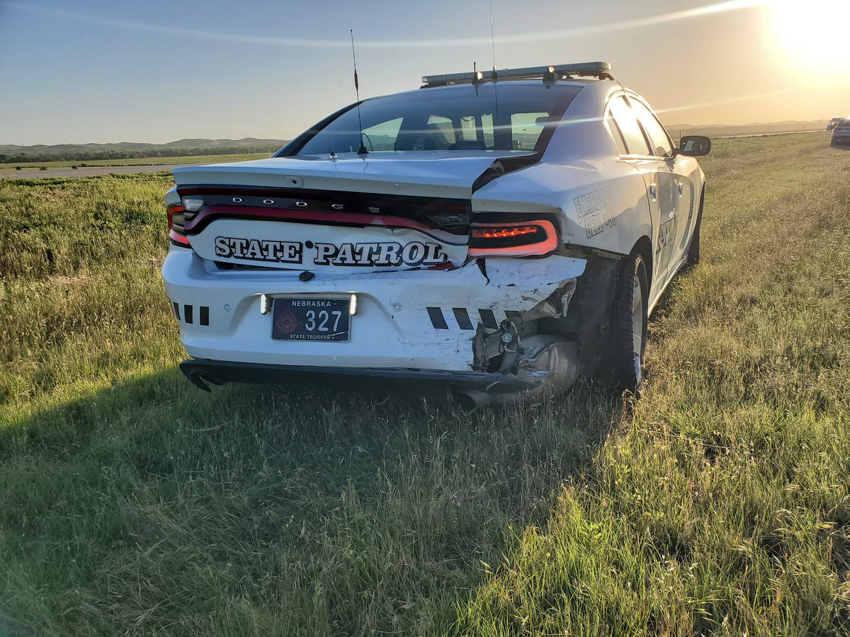Again… This is the second time in 10 days that a trooper’s cruiser was hit while responding to another crash. Thankfully the Trooper was not in the cruiser and was not injured, nor was the driver.

Pay attention to the road while driving. First responders’ lives depend on it.