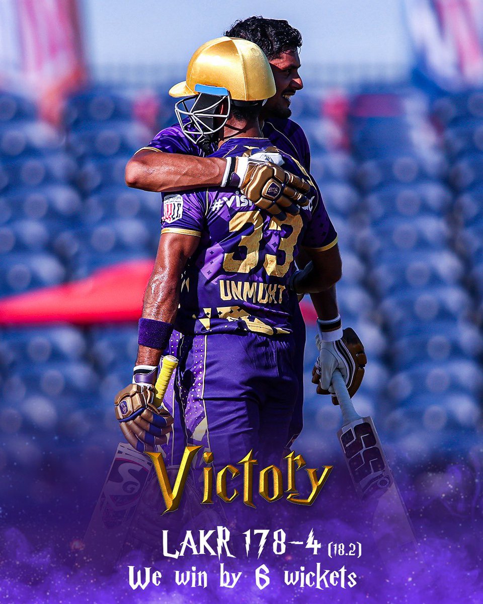 First 𝐖 of the season 🥳

#WeAreLAKR | #CognizantMLC2025 | #MajorLeagueCricket