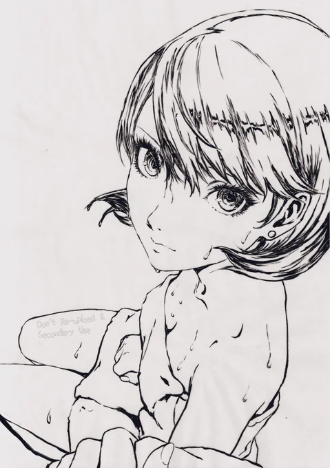 魅惑のゆかりっち。筆ペン画&筆ペン抜きver Yukatan, femmes fatales Without or Only brushpen ver. #Persona3Reload #ペルソナ3リロード #Persona3 #ペルソナ3 #YukariTakeba #brushpen #筆ペン画