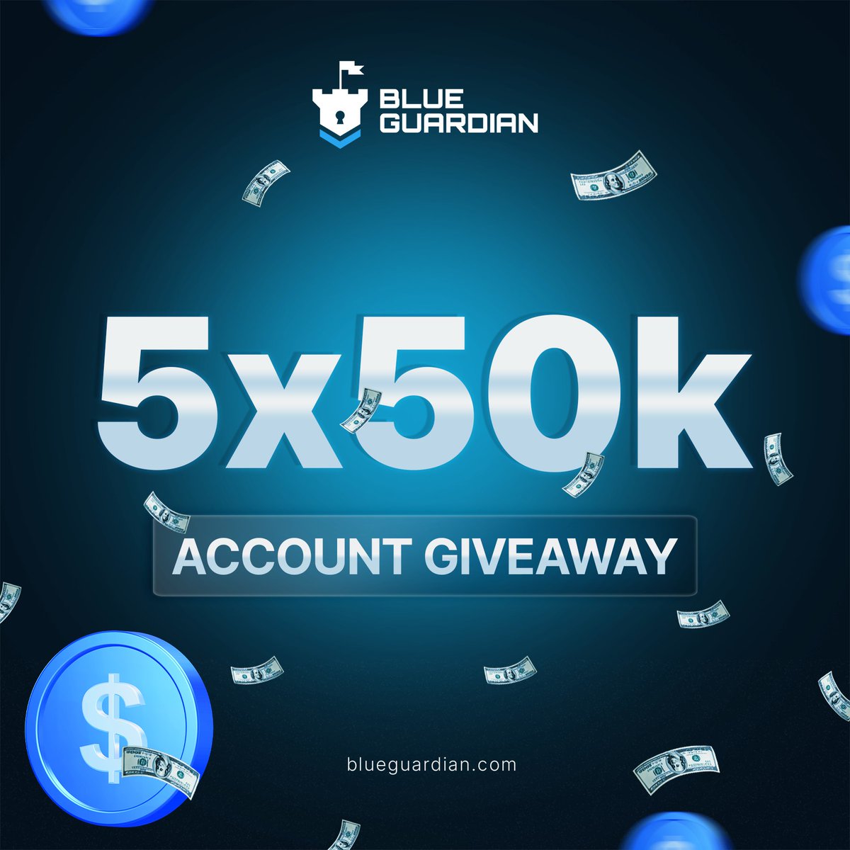 Blue Guardian (@blueguardiancom) on Twitter photo 5 x $50,000 TRADING ACCOUNT GIVEAWAY 🛡️
1️⃣ Follow <a href="/BlueGuardiancom/">Blue Guardian</a> & turn on notifications 🔔
2️⃣ Like, repost, and tag 3 traders
3️⃣ Comment "BOGO" to quoted post
72h 🛡️ 5 x $50,000 TRADING ACCOUNT GIVEAWAY 🛡️
1️⃣ Follow <a href="/BlueGuardiancom/">Blue Guardian</a> & turn on notifications 🔔
2️⃣ Like, repost, and tag 3 traders
3️⃣ Comment "BOGO" to quoted post
72h 🛡️