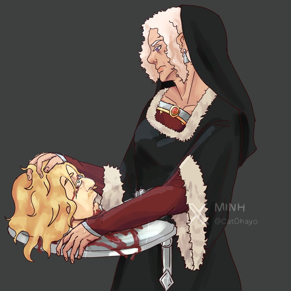 CatOhayo's tweet image. Rhaena Targaryen (the Black Bride) and her third husband Androw Farman
Rhaena preparing a snack for Dreamfire 🤭🤭
#BRart #art #brasilianart #hotd
#asoiaf #GOT #fanart #ASOIAF #targaryen