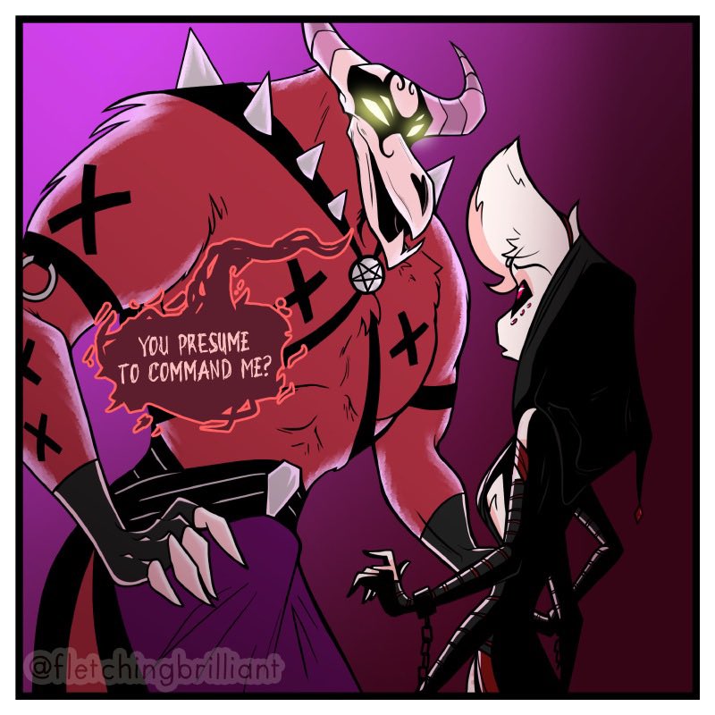 FletchIsNeat's tweet photo. Loveless Bond Ch 8 - Pt 3! 

I was posting these! Remember that? 🫠
Some mild smut and #Alastor is learning what arousal feels like, plus Rocky cameo! We love Rocky.

Read here! https://t.co/eYwpgbGKzN

#hazbinhotel #angeldust #radiodust https://t.co/z90Fq8MtFM
