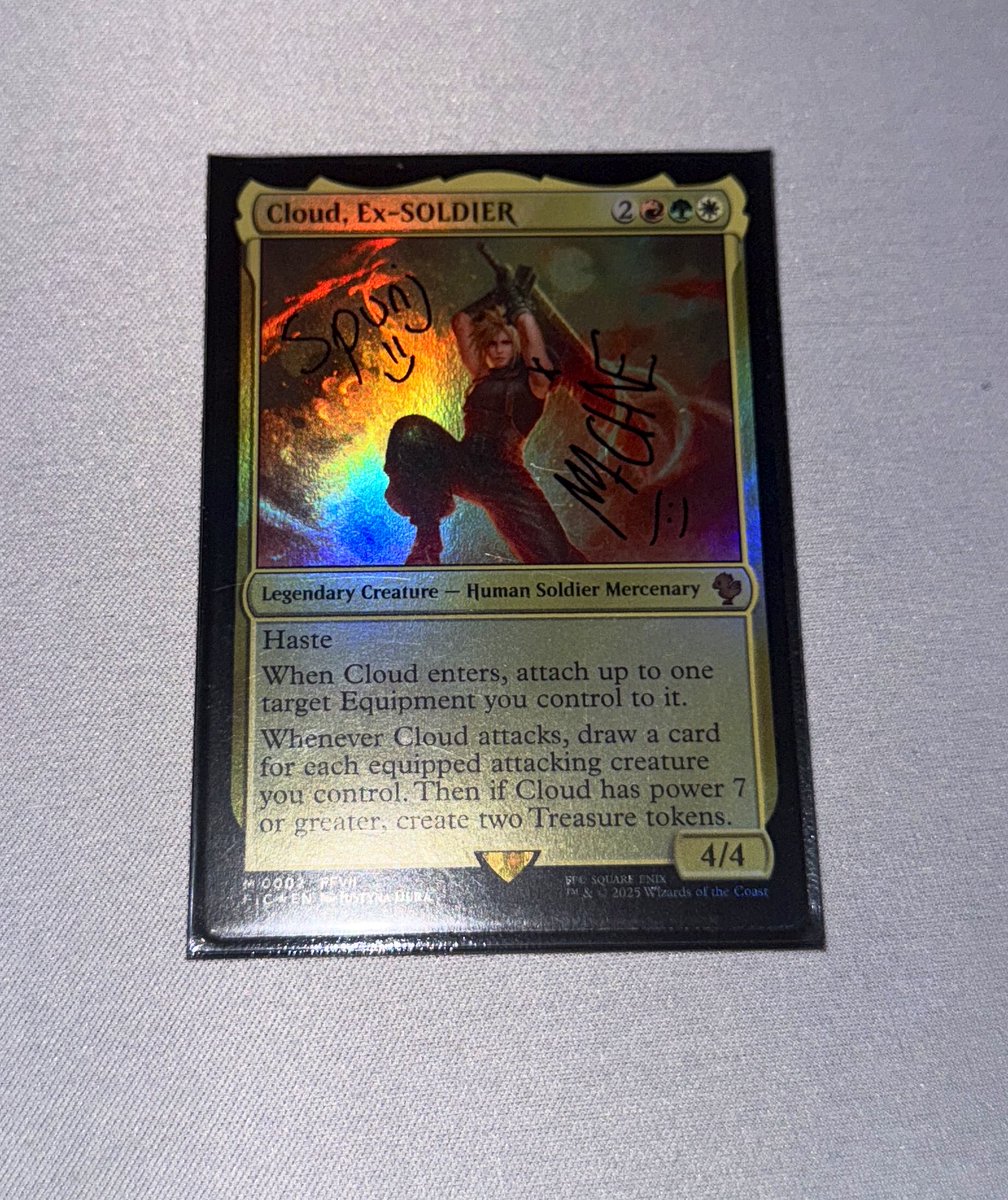 Palmzzi's tweet photo. Thanks to the GOAT Casters @MACHINEgg  &amp; @SPUNJ for signing my MTG card. Absolute legends❤️ #BLASTAustinMajor2025 https://t.co/Uukg7Bhr7a