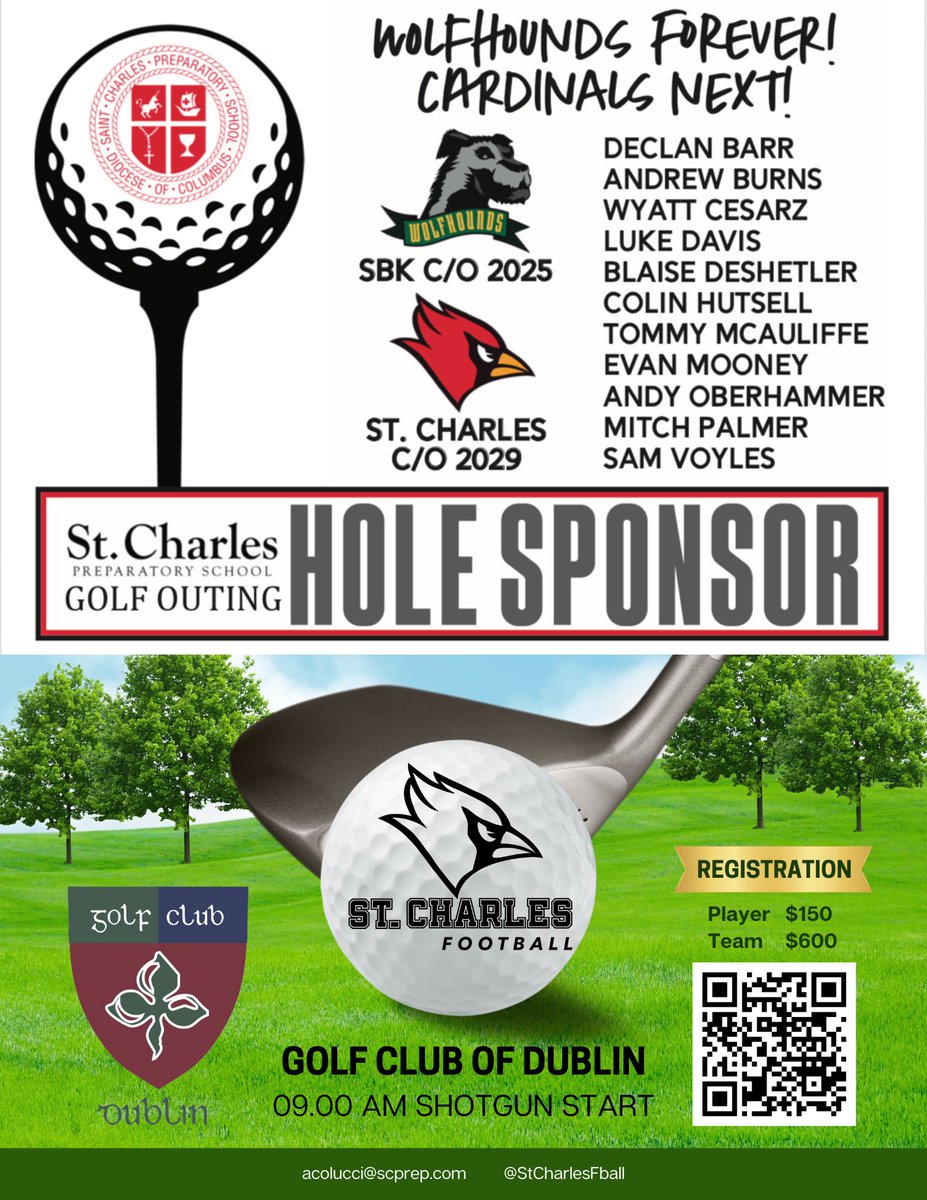 Thank you St Brigid families for being a sponsor for this year’s golf outing. #BoE

Interested in becoming a sponsor or participating in the outing? Register here: one.bidpal.net/scfootballgolf…