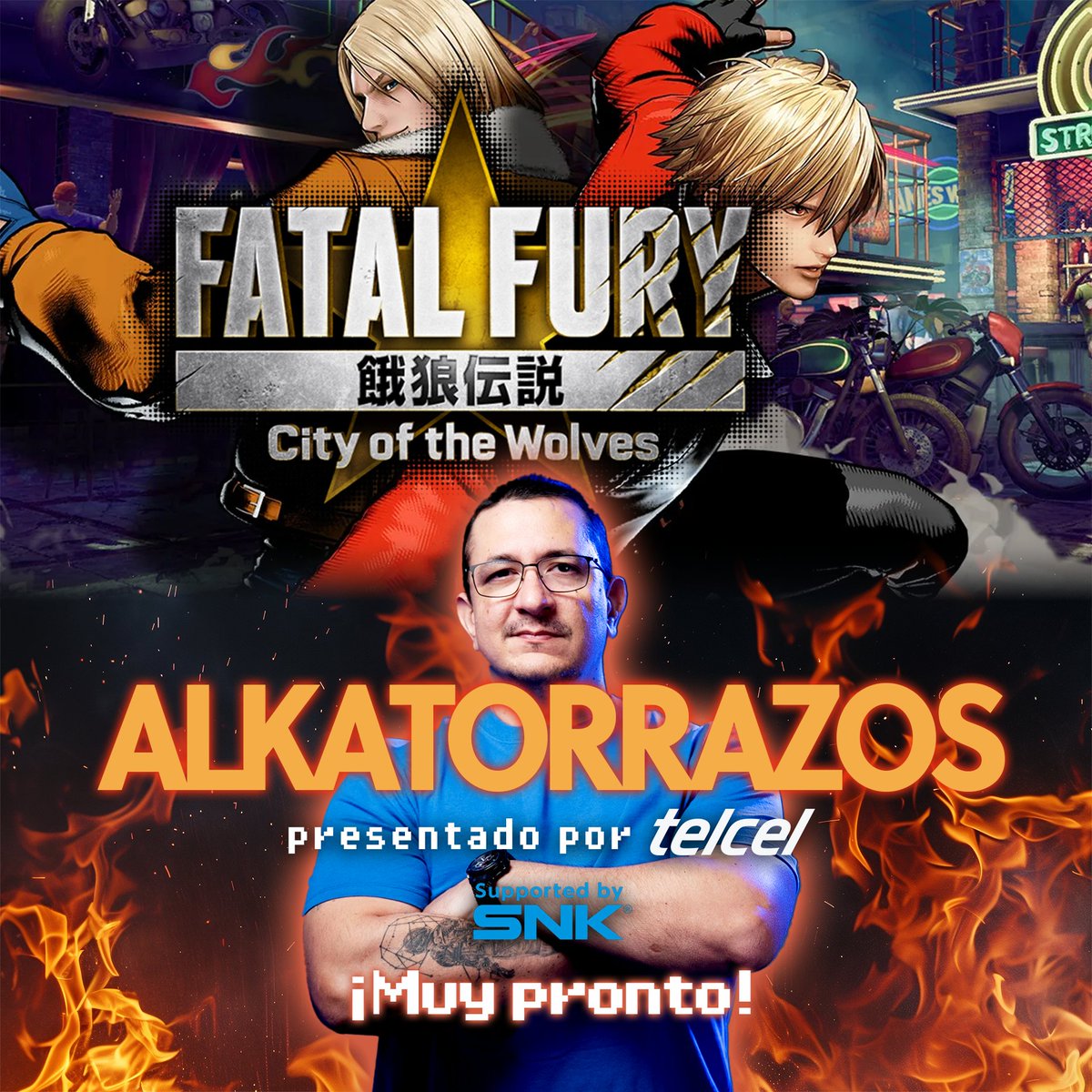 Bienvenidos a Alkatorrazos presentado por <a href="/Telcel/">Telcel</a>. 

- Este 5 de Julio, 16 streamers 100% novatos en juegos de pelea dándose con todo.
- Premio de $1000 dlls auspiciado por SNK.

Taggea a tu streamer favorito!!

*El juego se proporciona a los invitados.