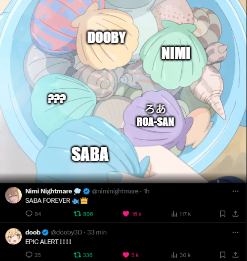 ZetsunaShrimp's tweet image. 💛💚💜💙🩵
#samekosaba