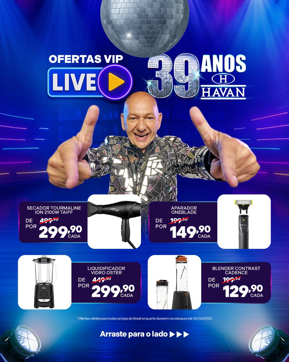 havanoficial's tweet photo. A LIVE FOI UM SUCESSO, MAS CALMA QUE TEM MAIS!🥳
Vem conferir a lista VIP de ofertas da live de Aniversário Havan!🤩
Todas essas promoções estão disponíveis na Havan para você aproveitar!🏛️🗽
#Havan #ListaVIP #Ofertas #Live #Promocao https://t.co/9UkjM8y71o