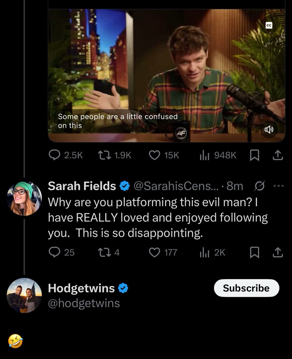 Really? Your reaction is to laugh? Do you even know what you’re laughing at? Do you know why I said what I said? Do you know the backstory? 

I notice you still haven’t put out a correction on your Facebook account about what happened yesterday. 

I’m grateful for what’s