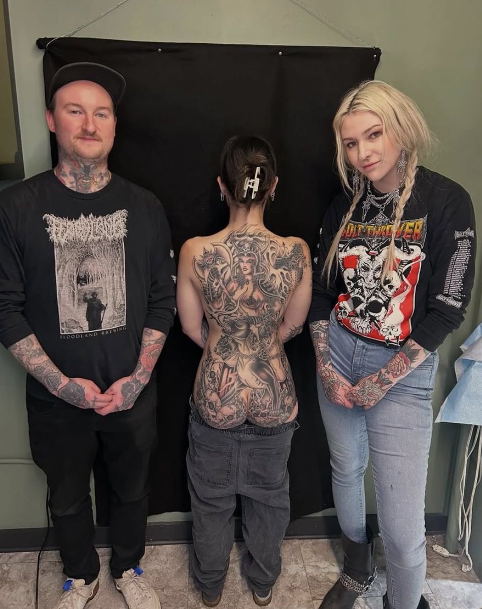 Back piece done. I want to frame this photo because 1. I love my amazing talented artists, and 2. My pants look epic