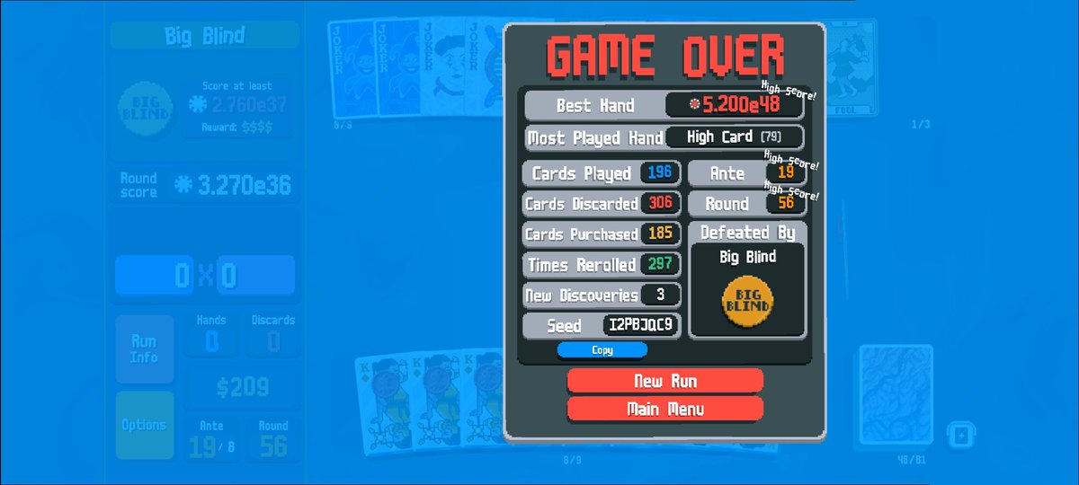 LiveAleRedacted's tweet image. Fumbled the naneinf just in time for game 7 @BalatroGame