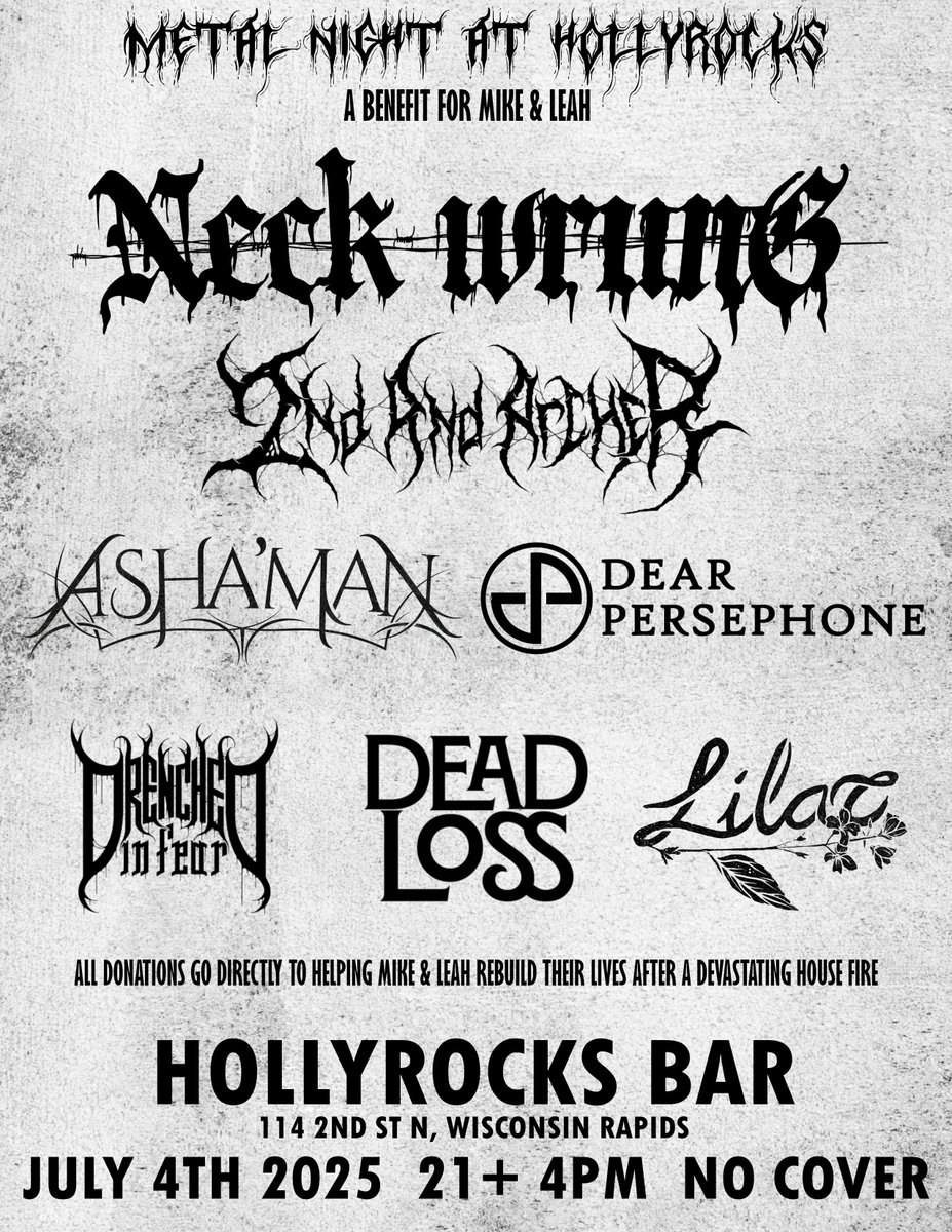 2ndandarcher's tweet photo. JULY 4TH // HOLLYROCKS BAR

This one is not only our first show in years, but a certified banger from top to bottom. https://t.co/QLFsCBonlJ