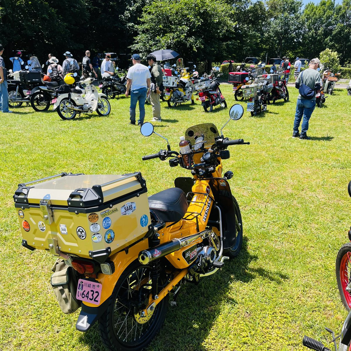 fukuda_tkc's tweet image. 【秋ヶ瀬カブモーニング】いよいよミーティングが熱い季節/所沢でベルーナ渋滞ハマってからうどん、そしてライトハウスでジャズと珈琲
＼(^o^)／熱かった
#acf #黄カブ　#ハンターカブ #ct125 #武蔵野うどん　#ライトハウス　#ジャズ　#コーヒー　#所沢渋滞　#ct110