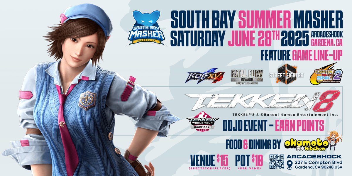 SOUTH BAY SUMMER MASHER

📅 Saturday, June 28
⏰ Less than a week away!
📌 Pre-register now: start.gg/SBSUMMERMASHER

This is our final event before a break until late August—don’t miss your chance to compete and warm up before EVO!

🔥 Five games. One stacked day.

Game Lineup:
