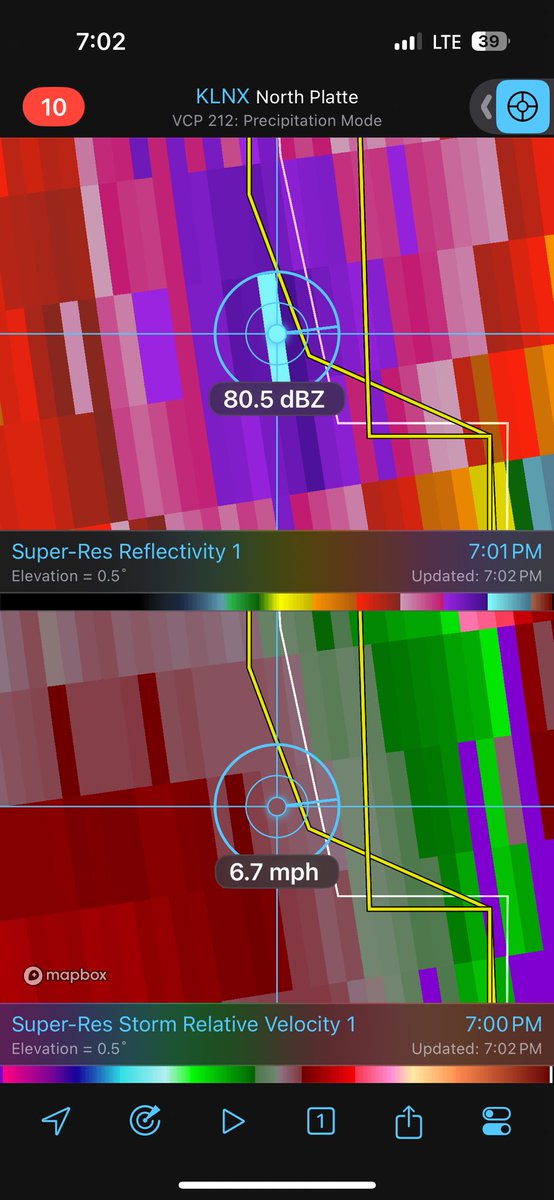 adrianestamerwx's tweet image. 80.5 dBZ = Three body scatter spike 😳 Nebraska never disappoints! #newx #wxtwitter