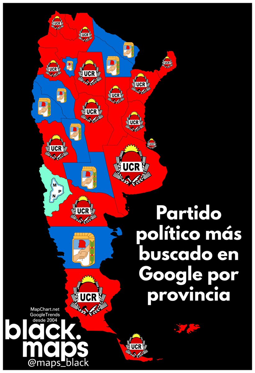 Partido político más buscado en Google por provincia de Argentina 🇦🇷