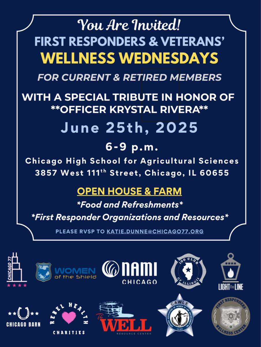 Matthew J. O'Shea (@mattoshea19) on Twitter photo This Wednesday, June 25th, please join us at an important event to support first responders and veterans at the Chicago High School for Ag Sciences (3857 W 111th St), 6:00-9:00pm. <a href="/100ClubIllinois/">100ClubOfIllinois</a> This Wednesday, June 25th, please join us at an important event to support first responders and veterans at the Chicago High School for Ag Sciences (3857 W 111th St), 6:00-9:00pm. <a href="/100ClubIllinois/">100ClubOfIllinois</a>