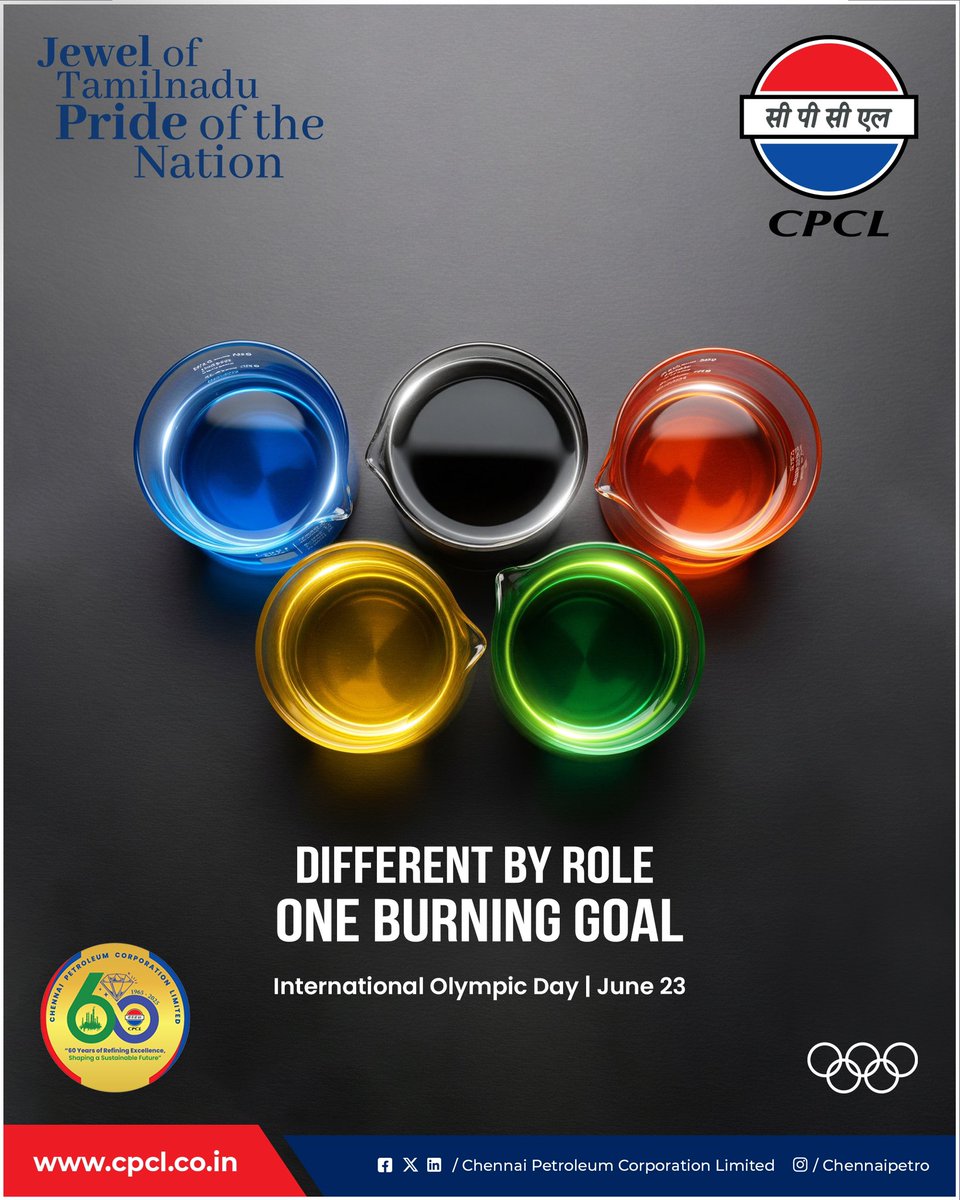 On this International Olympic Day, we celebrate the determination, courage, and unity that athletes inspire. Their journey reminds us that with passion and perseverance, anything is possible.

#InternationalOlympicDay #CPCL #EnergyWithPurpose #CPCLForProgress