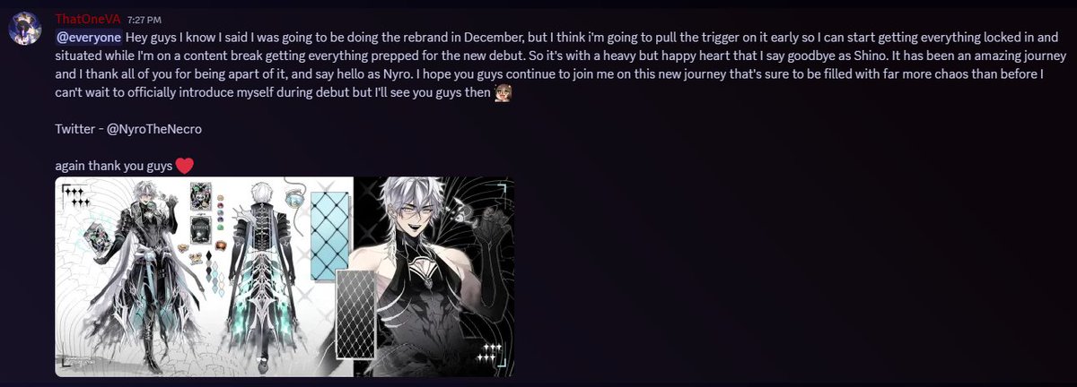 ThatOne_VA's tweet image. Truly thank you guys for the journey, and I hope to continue the adventure with you guys over on my new account @NyroTheNecro