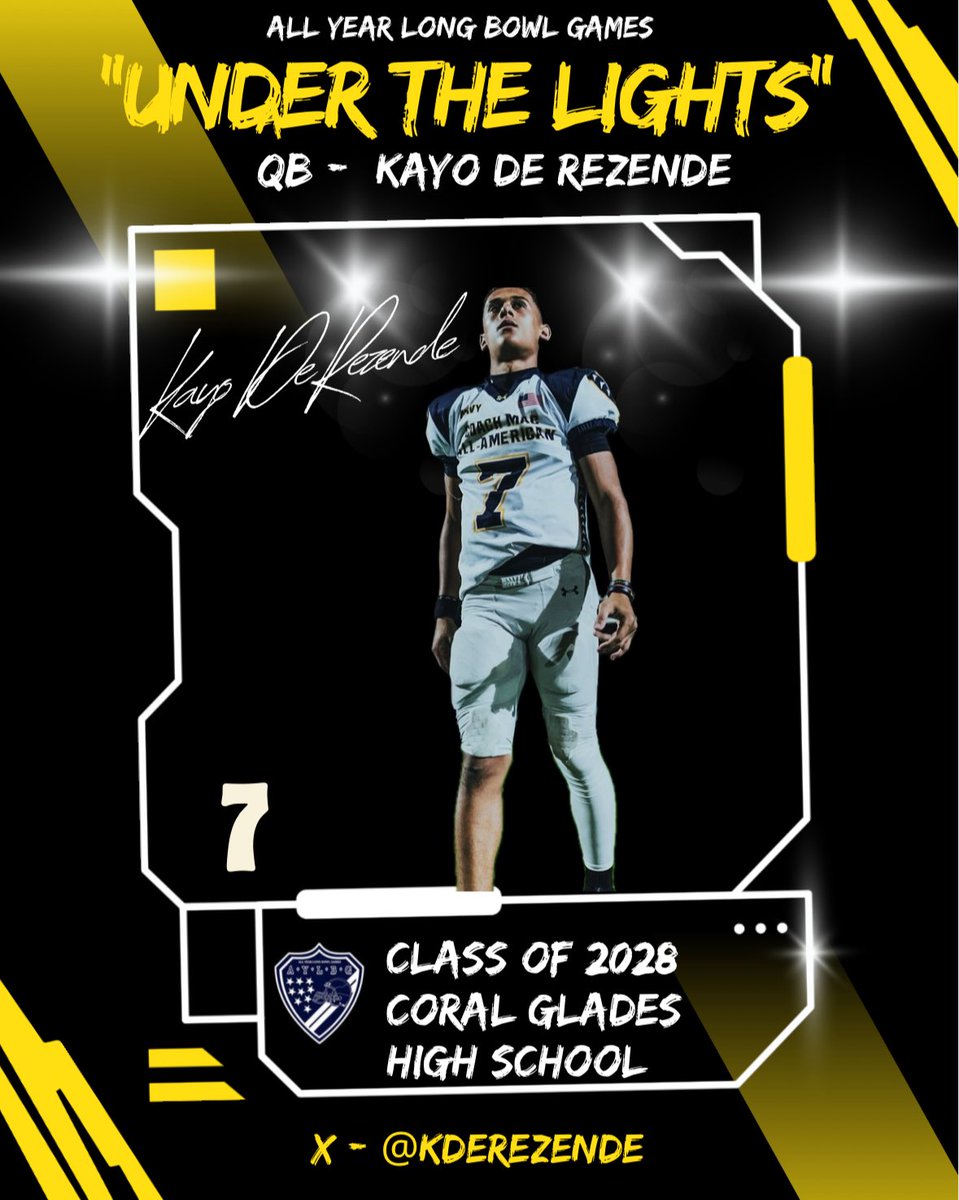 #AGTG 
July 12th-13th , I’ll be at the “Under the Lights” Camp in Orlando, FL . 
Ready to work! 
Thank You <a href="/CoachJoeNieves/">Coach Joe Nieves</a> <a href="/WarnerUFootball/">Warner Football</a> for the camp Invite and opportunity!