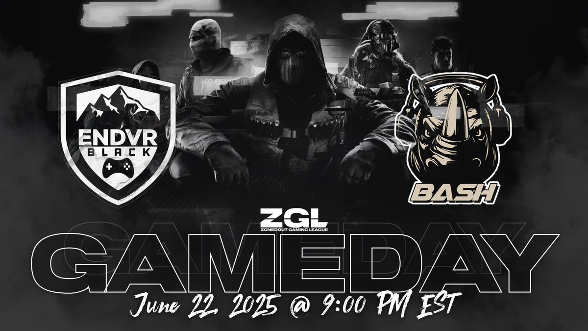 Endeavor Esports (@endvresportsgg) on Twitter photo Tonight is the night! First match of the <a href="/ZGLCallofDuty/">Zoned Out Gaming League</a> season, Endeavor Black vs <a href="/BashEsports_/">Bash Esports</a> begins in less than an hour!
▫️AverageGamer
◽️<a href="/OneSneakyProo/">Sneaky</a>
▫️<a href="/NbsKali/">NBSKali</a>
◽️AjRedding
#MountainHigh🏔️ #EndeavorBlack #ENDVR #BO6 #CallofDuty #ZGL #esports Tonight is the night! First match of the <a href="/ZGLCallofDuty/">Zoned Out Gaming League</a> season, Endeavor Black vs <a href="/BashEsports_/">Bash Esports</a> begins in less than an hour!
▫️AverageGamer
◽️<a href="/OneSneakyProo/">Sneaky</a>
▫️<a href="/NbsKali/">NBSKali</a>
◽️AjRedding
#MountainHigh🏔️ #EndeavorBlack #ENDVR #BO6 #CallofDuty #ZGL #esports