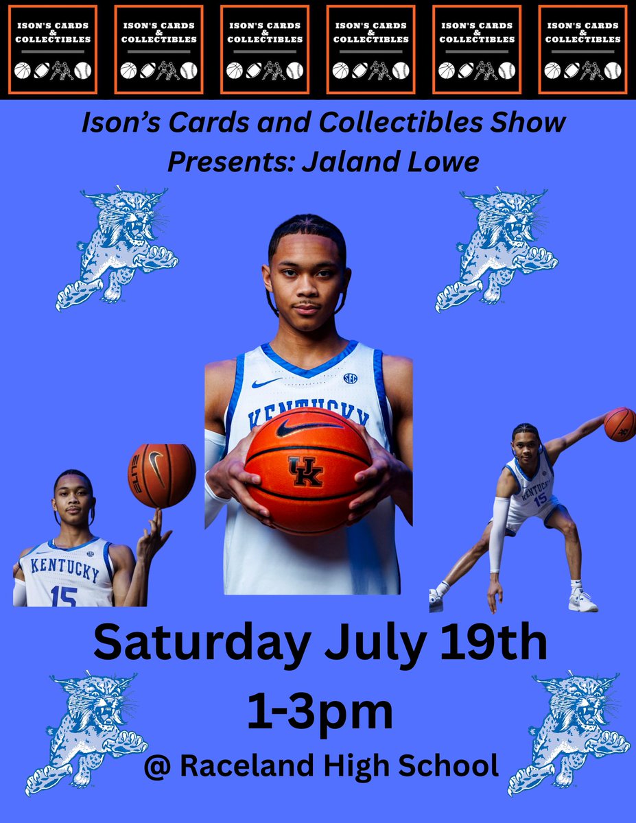 Peyton Ison (@peytonison2) on Twitter photo Get Ready for July 19th, Kentucky Fans!!! Meet 4 Kentucky Wildcats on Saturday July 19th from 1-3pm at Raceland High School!!
<a href="/OtegaOweh/">Otega Oweh</a> <a href="/brandonGarriso/">brandon garrison</a> <a href="/jalandlowe/">@JalandLowe</a> <a href="/MoDioubate/">Mouhamed Dioubate ® (Mo D)</a> Get Ready for July 19th, Kentucky Fans!!! Meet 4 Kentucky Wildcats on Saturday July 19th from 1-3pm at Raceland High School!!
<a href="/OtegaOweh/">Otega Oweh</a> <a href="/brandonGarriso/">brandon garrison</a> <a href="/jalandlowe/">@JalandLowe</a> <a href="/MoDioubate/">Mouhamed Dioubate ® (Mo D)</a>