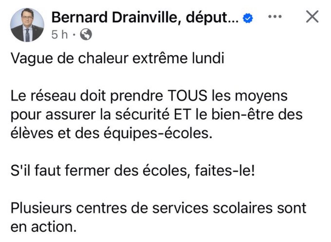D’après vous, est-ce que Bernard « snake in the grass » Drainville sait, que 99% des élèves de la province ont déjà terminé l’école? 

Comme c’est le cas à chaque année depuis les années 70?

Indécrottable Québec.

*