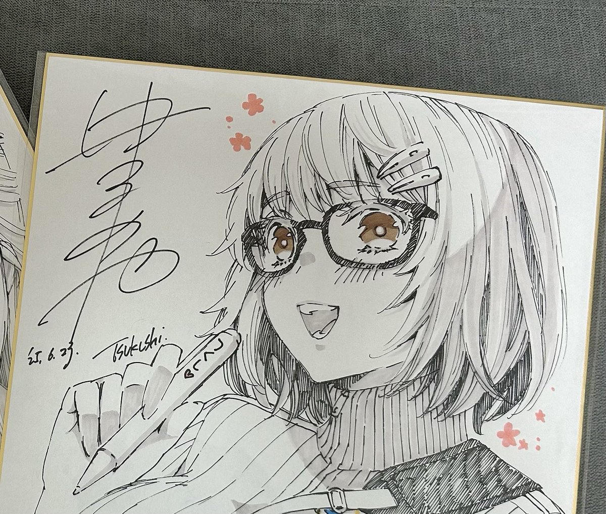 色紙描いてたら夜更かしになってしまってめっちゃ眠い もう一枚はまだ