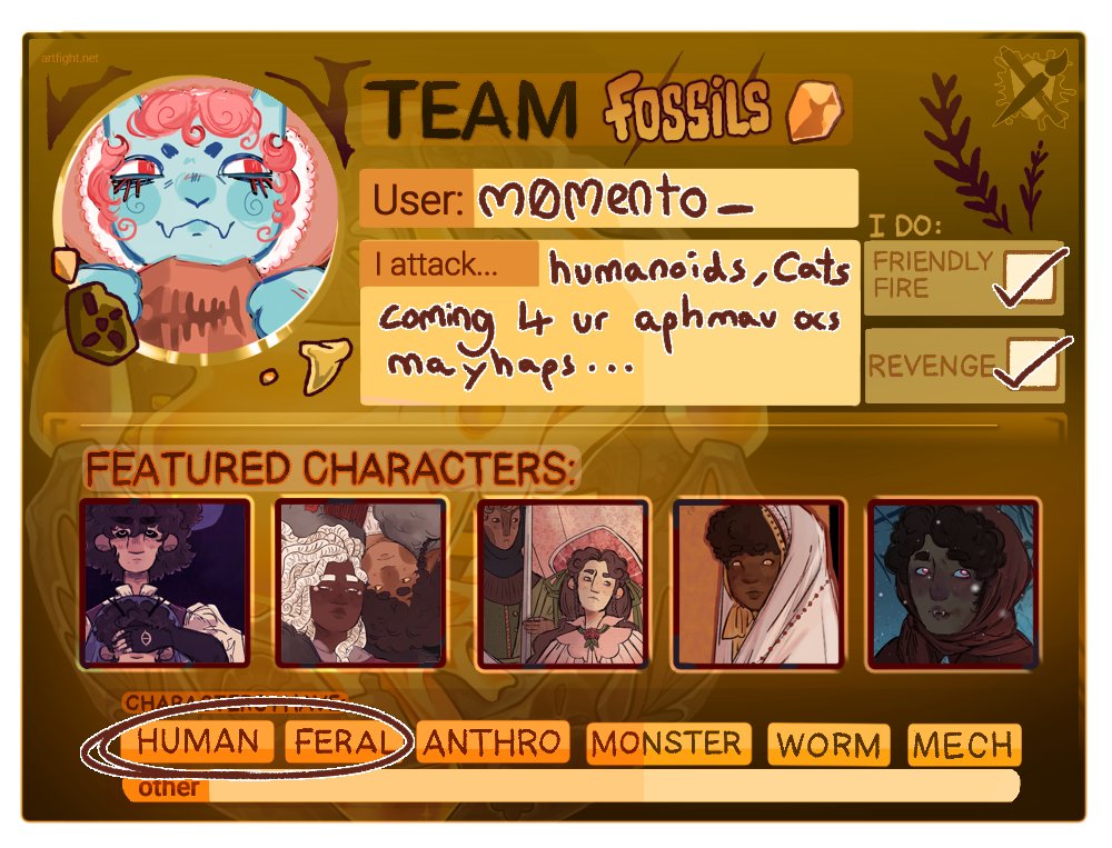 m0mento_'s tweet image. artfight.net/~m0mento_
me when im fossils