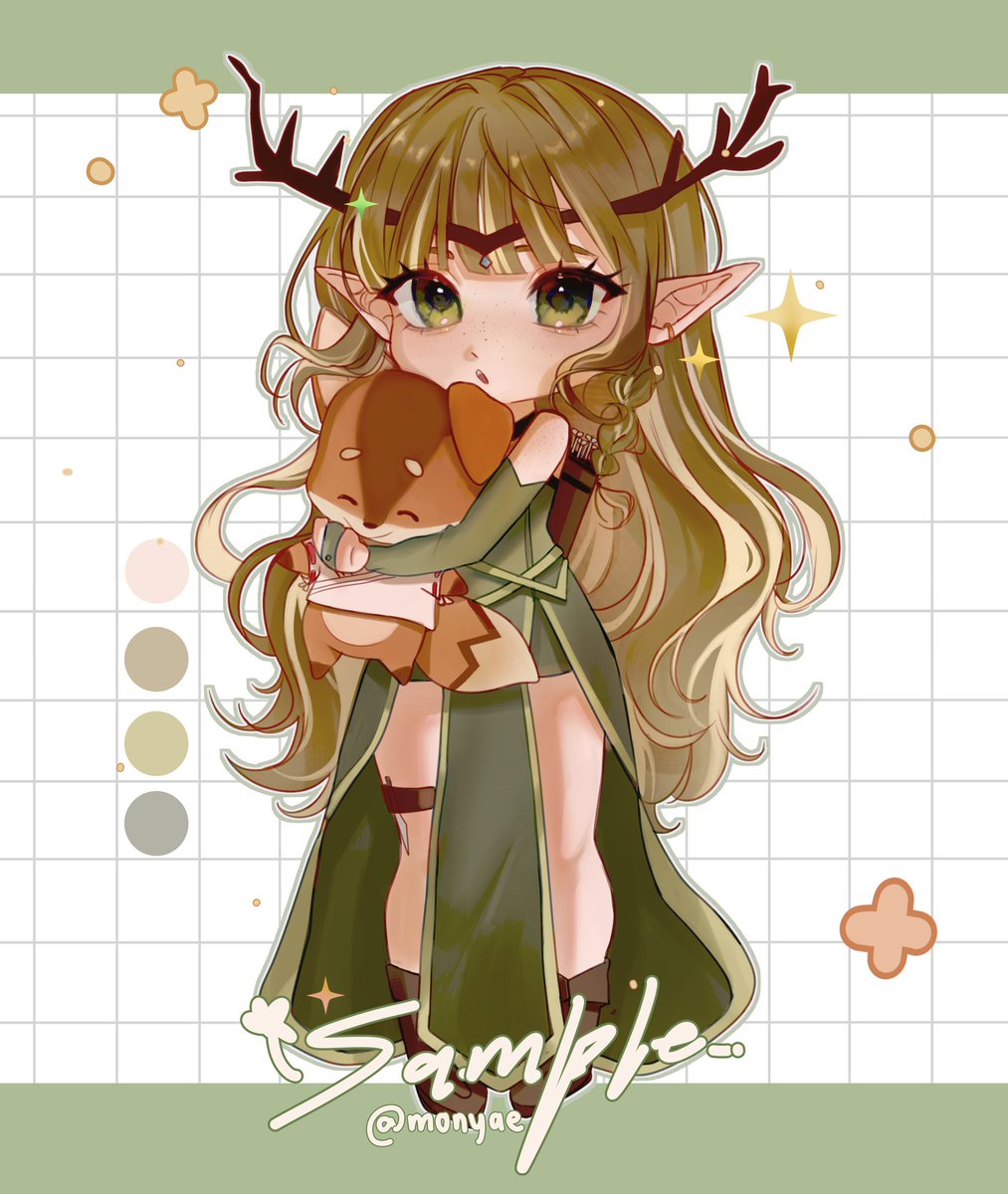 Monn_Yae's tweet photo. YCH Chibi commission for April on Discord 🌱. https://t.co/2FXJowoz1Q