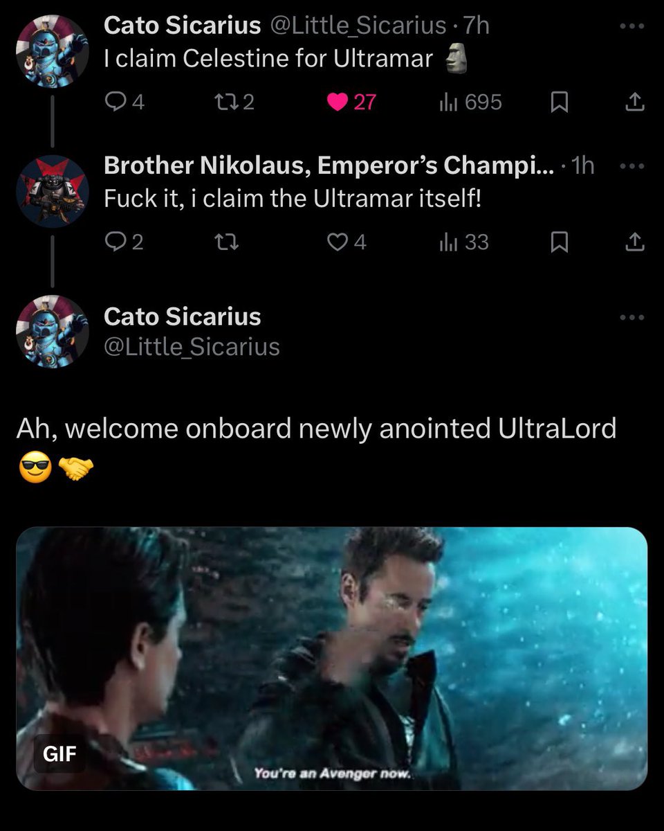 Remember when Xoro got bonked and <a href="/Chaos_Cato/">Cato 🔞</a> got Celestine but I walked away owning the entire Ultramar? Good times.