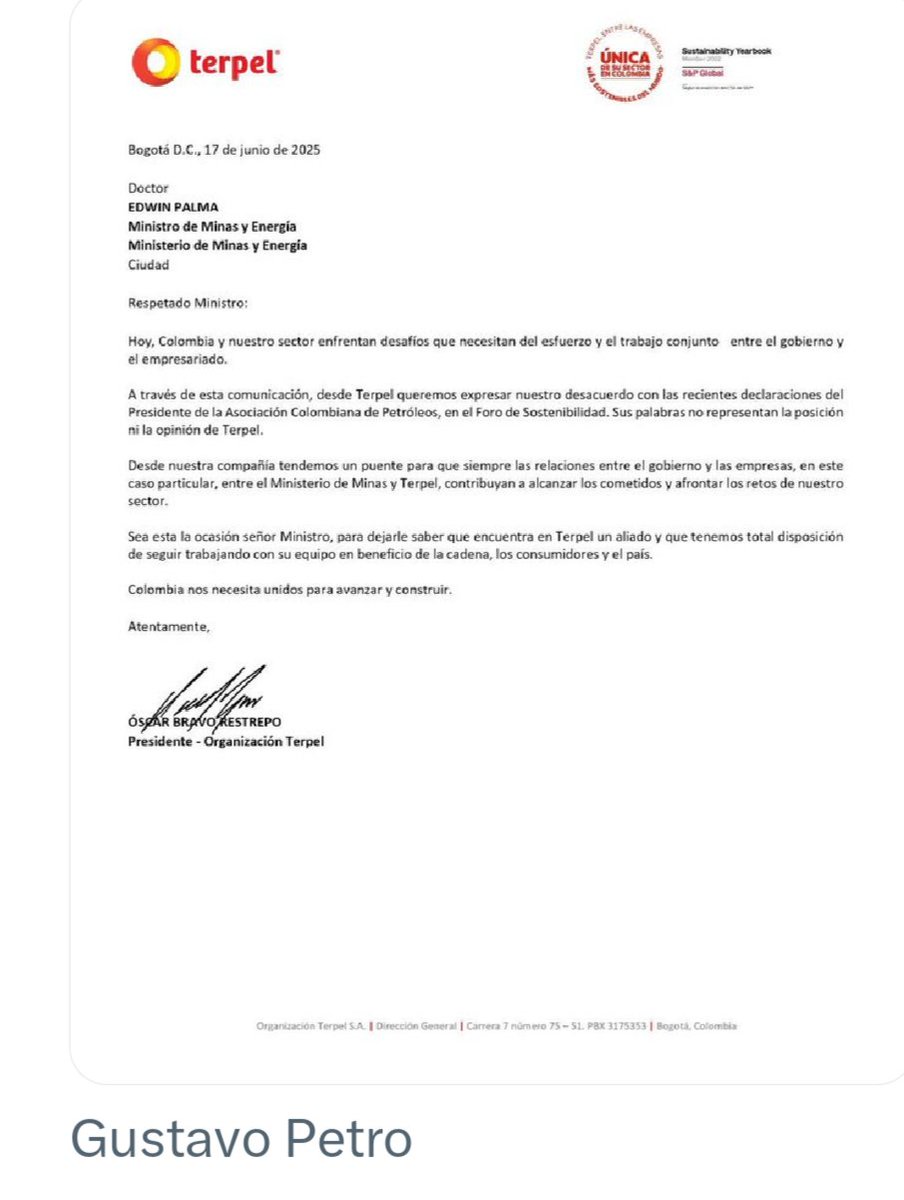Jovanni96597580's tweet photo. NI UNA GOTA DE COMBUSTIBLE LE COMPREMOS MAS A TERPEL 

EMPRESAS QUE APOYEN A PETRO NO LES COMPREMOS NADA https://t.co/iCVrp9tXVL