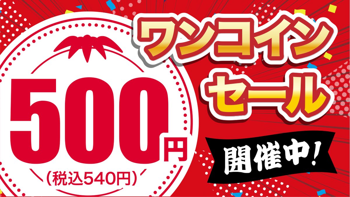 ワンコインセール開催中🎉 ＼ 本日限定で500円（税込540円）でご購入