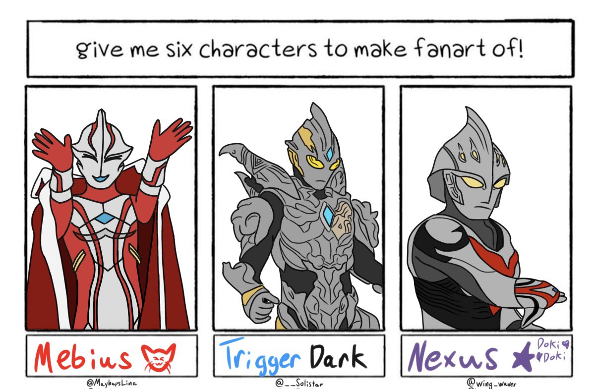 I never finished this due to severe art block, but, here's the ones I did finish. maybe one day I'll do the other three